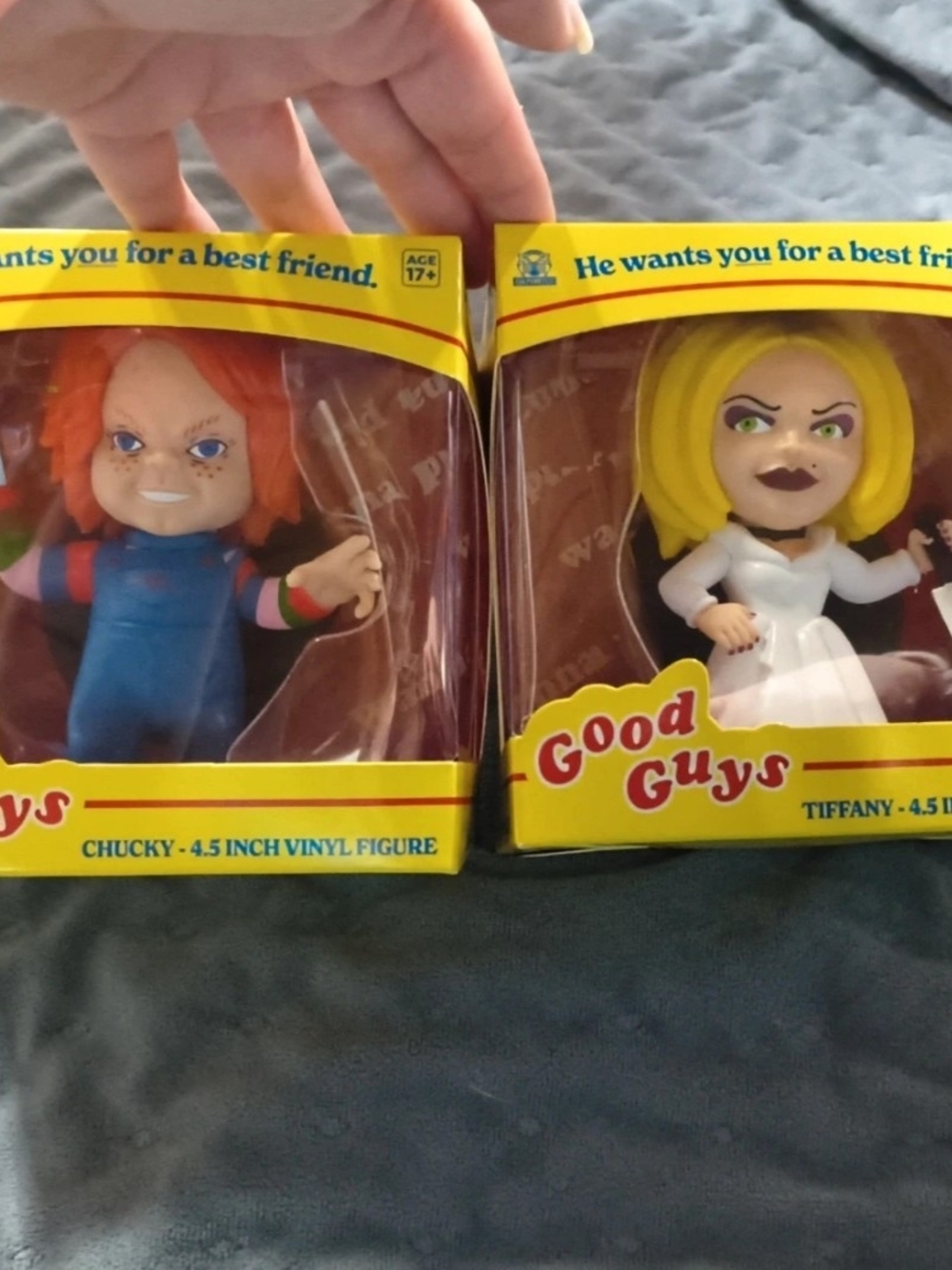 Good Guys Chucky & Tiffany 4.5" Vinyl Figure Set - Red Hair & Yellow Hair